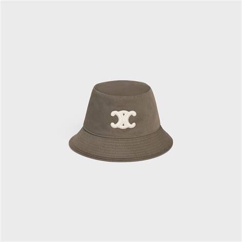 celine bucket hat in cotton|Celine triomphe hat.